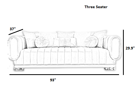 3 Piece Velvet Modern Sofa Set / Ruchi