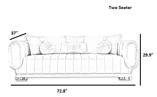 3 Piece Velvet Modern Sofa Set / Ruchi