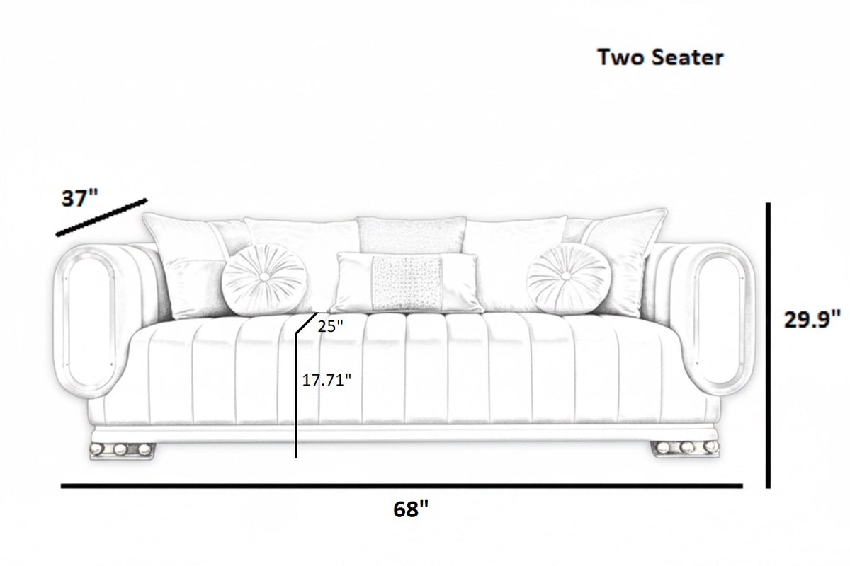 3 Piece Velvet Modern Sofa Set