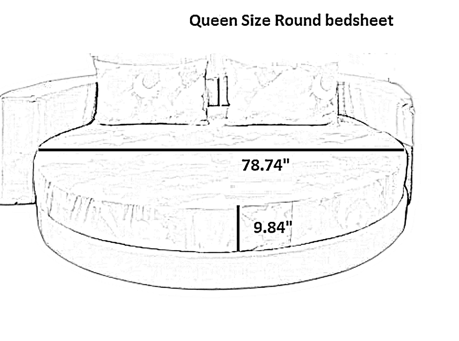 Round Cotton Fitted Bedsheet With Pillowcases