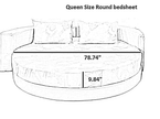 Round Cotton Fitted Bedsheet With Pillowcases