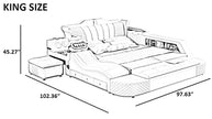 Multifunctional Smart Leather Bed With Massager