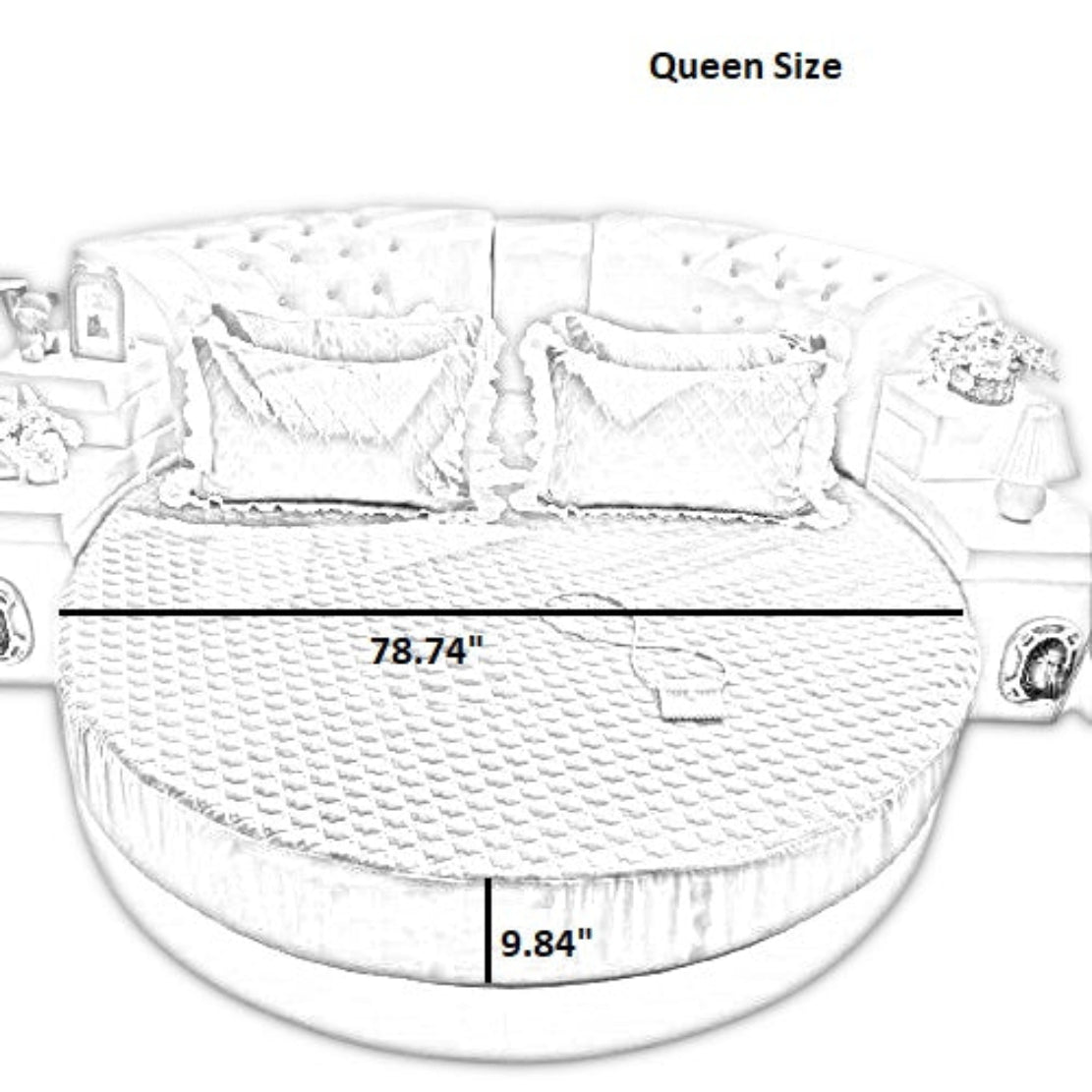 Cotton Round Fitted Bedsheet And Pillows