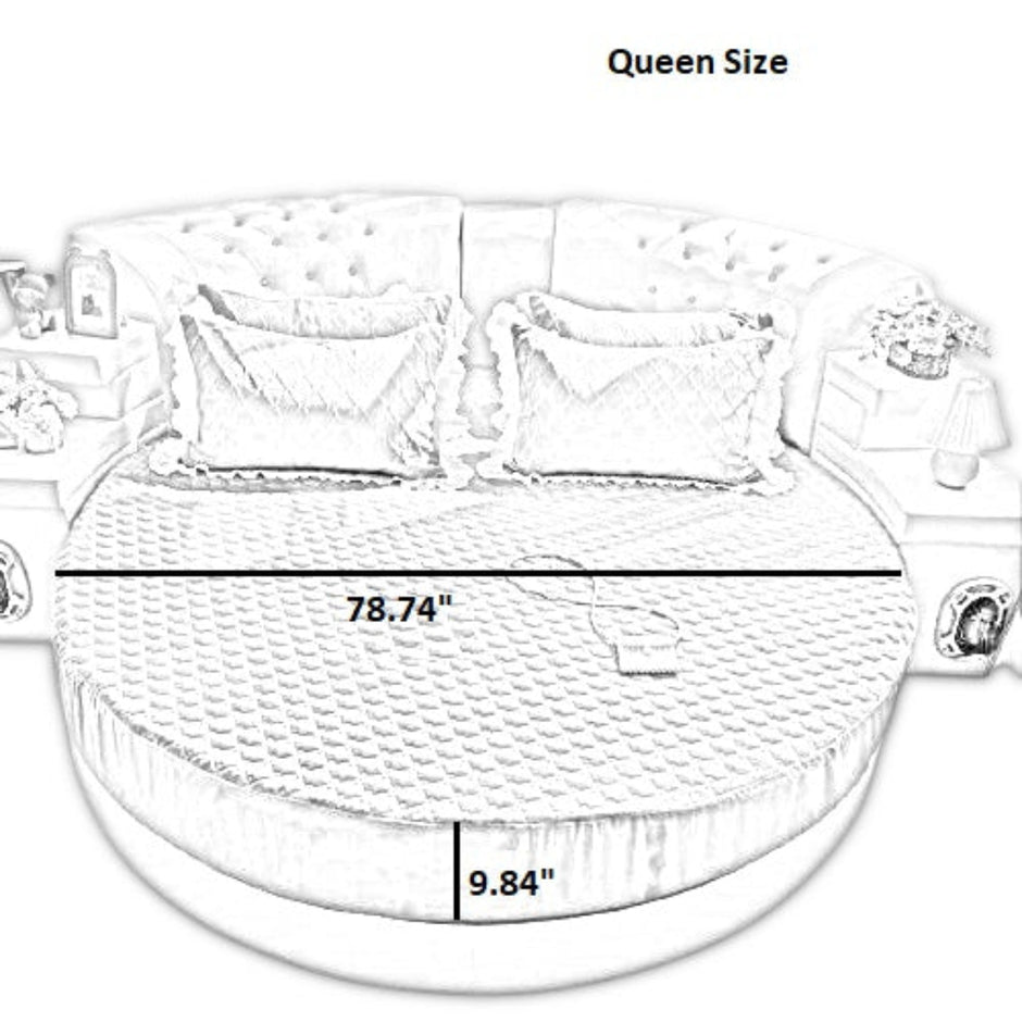 Cotton Round Fitted Bedsheet And Pillows