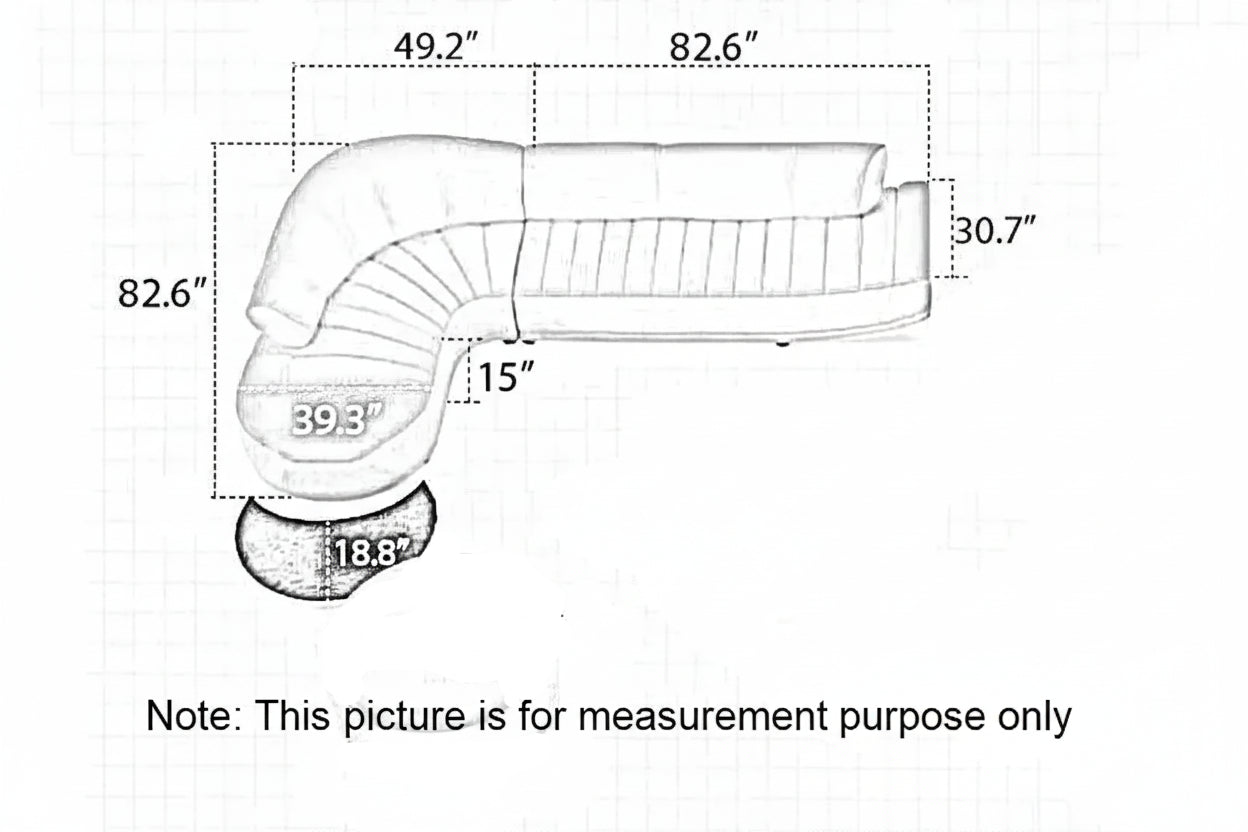 Genuine Leather Sectional Sofa With Chaise