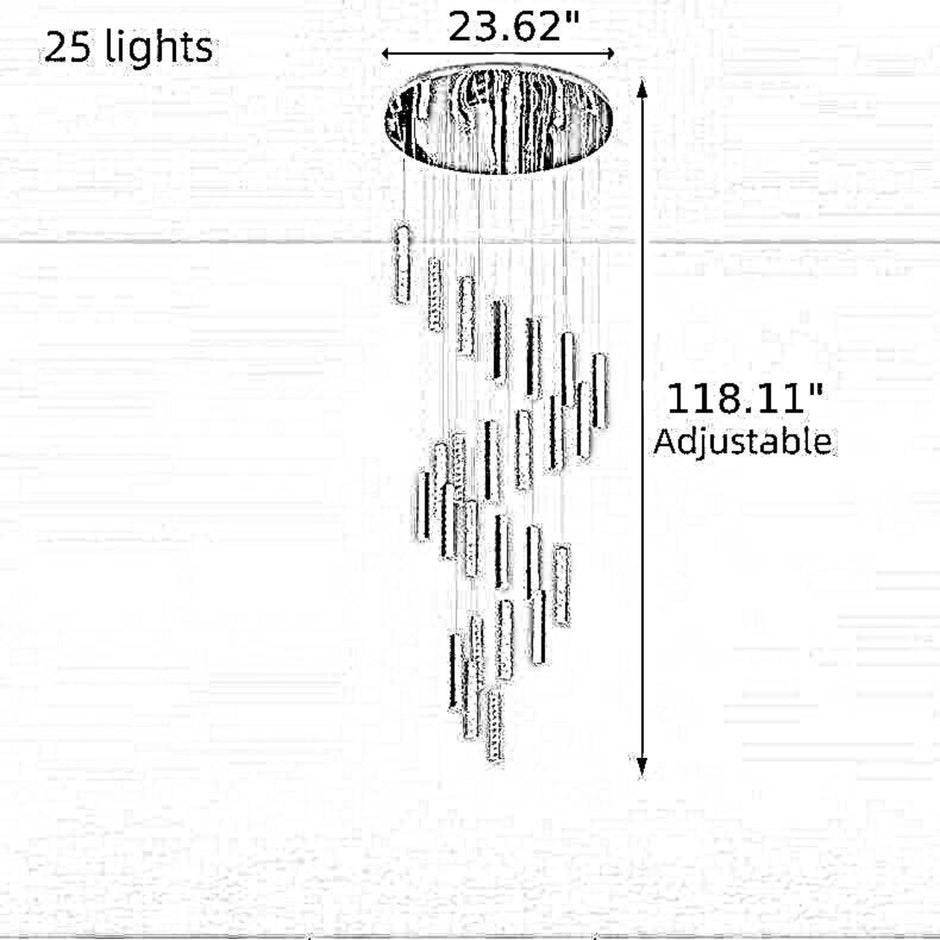 Modern Crystal Bar Design LED Chandelier