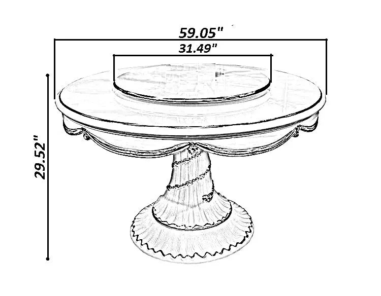 European Wooden Round Dining Table With 6 Chairs / Ruchi