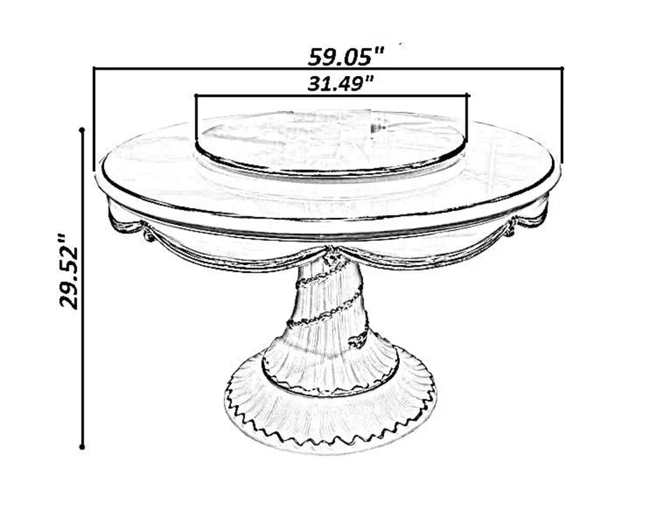 European Wooden Round Dining Table With 6 Chairs / Ruchi