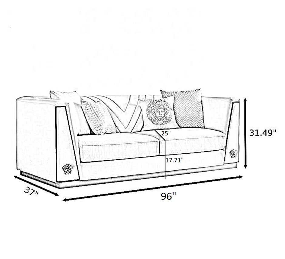 Royal Comfort Logo Designed 1-2-3 Fabric Sofa Set