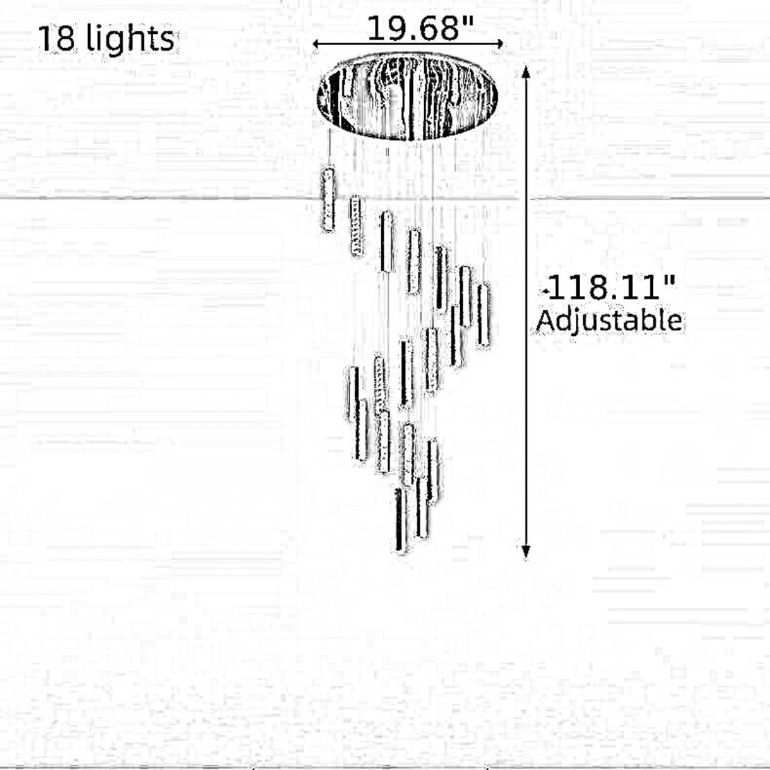 Modern Crystal Bar Design LED Chandelier