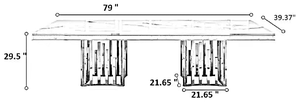 7 Pieces Marble Top Dining Table And Chairs Set / Ruchi