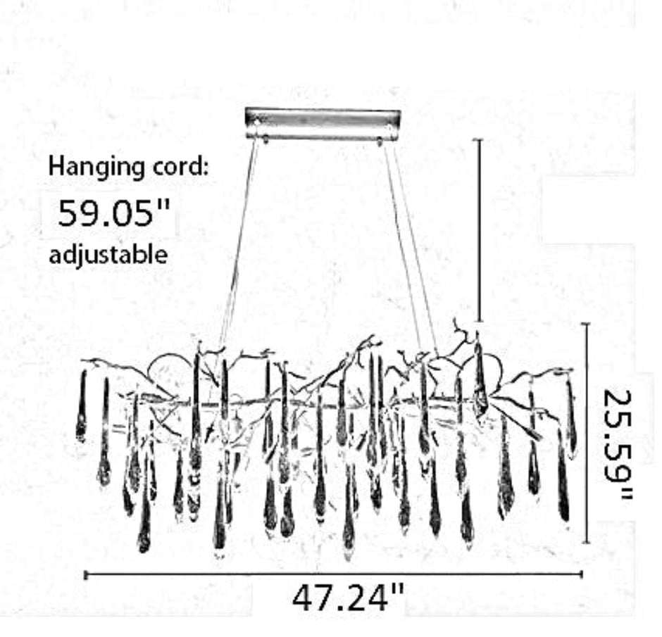 Modern LED Crystal Chandelier For Dining Room / Ruchi