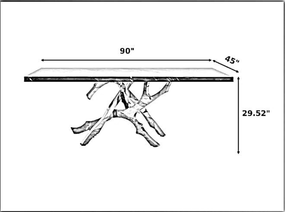 90-Inch Magnificent Marble Top Dining Table / Ruchi