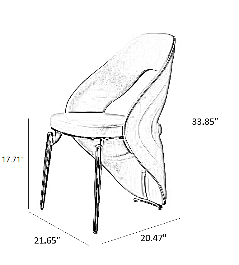 Microfiber Fabric Dining Chairs Set Of 2 / Ruchi