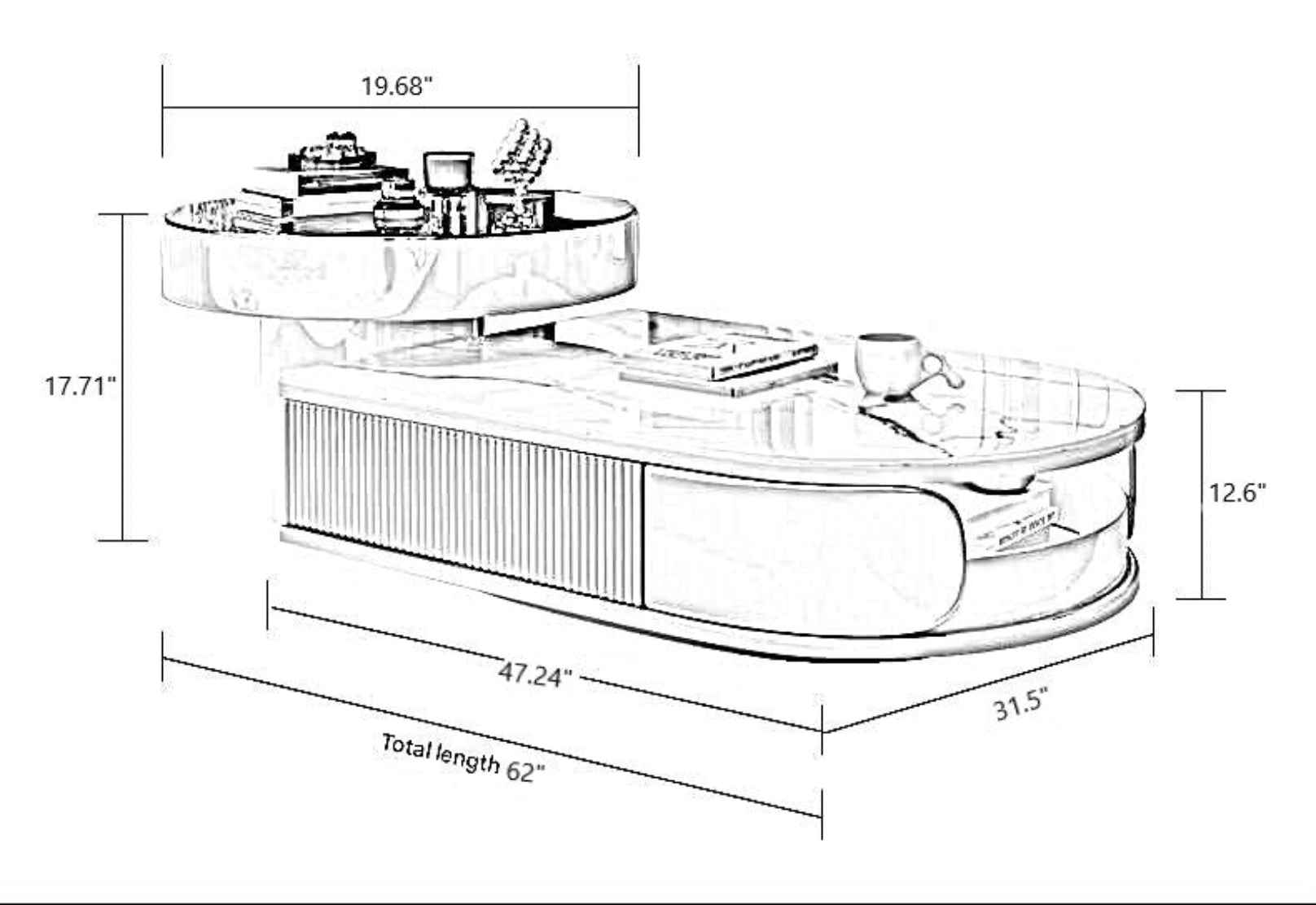 LED Coffee Table With Storage / Ruchi