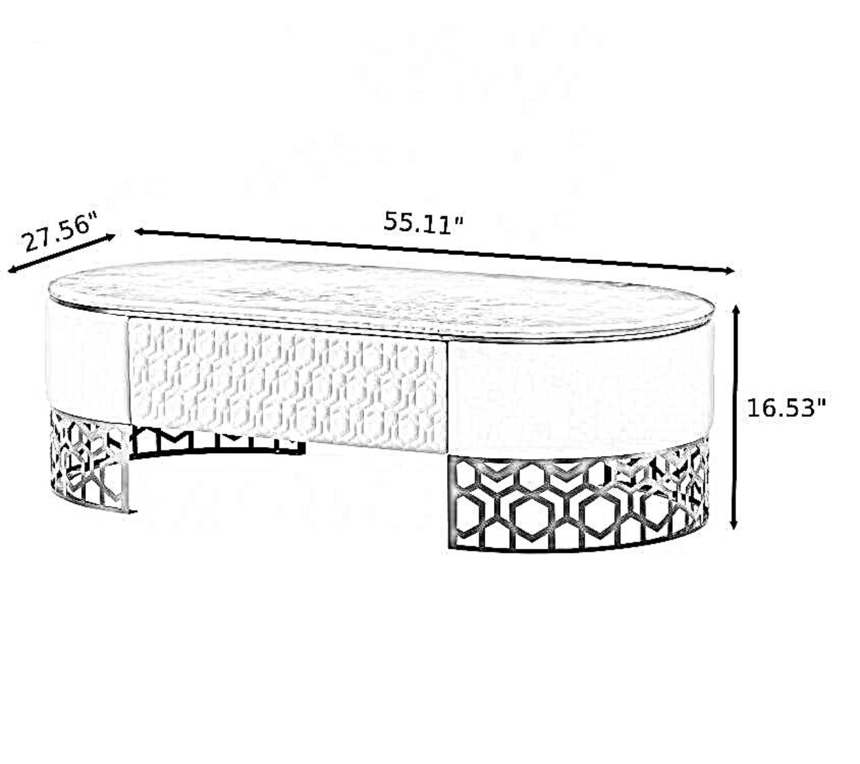 Modern Marble Coffee Table With Leather Upholstery / Ruchi