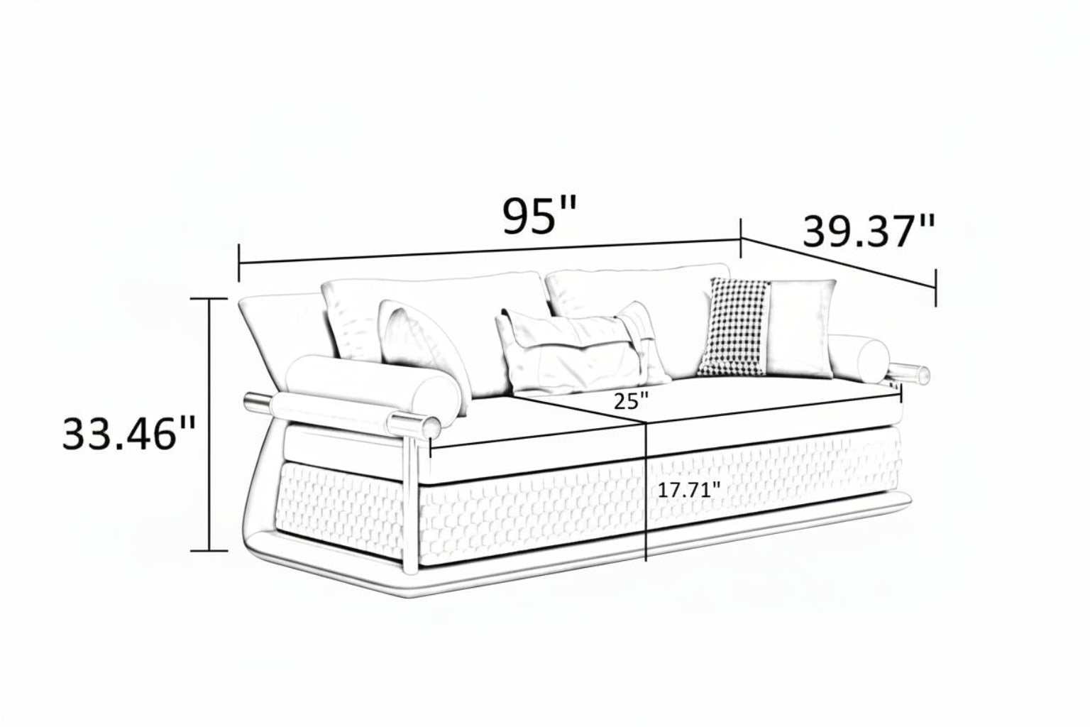 3-Piece Leather Living Room Sofa Set
