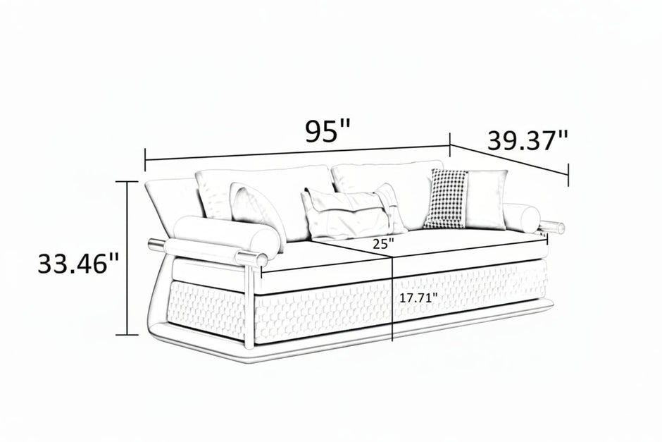 3-Piece Leather Living Room Sofa Set