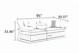3-Piece Leather Living Room Sofa Set