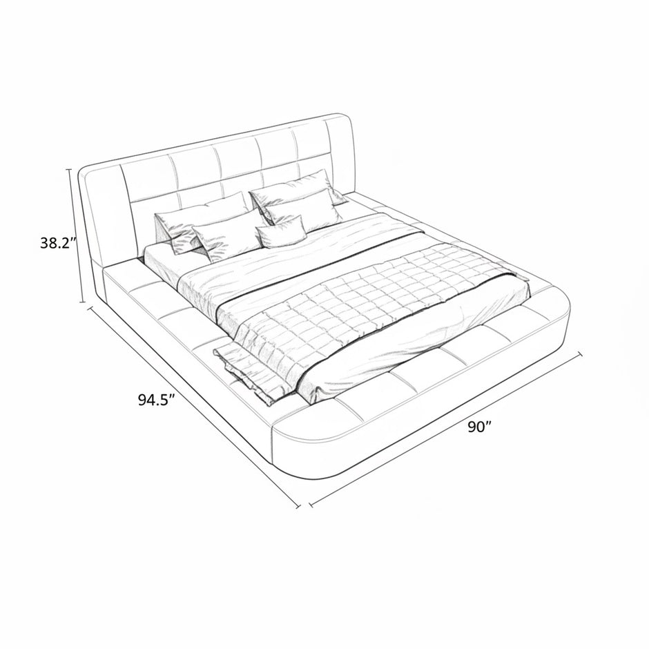 King Size Genuine Leather Bed / Ruchi