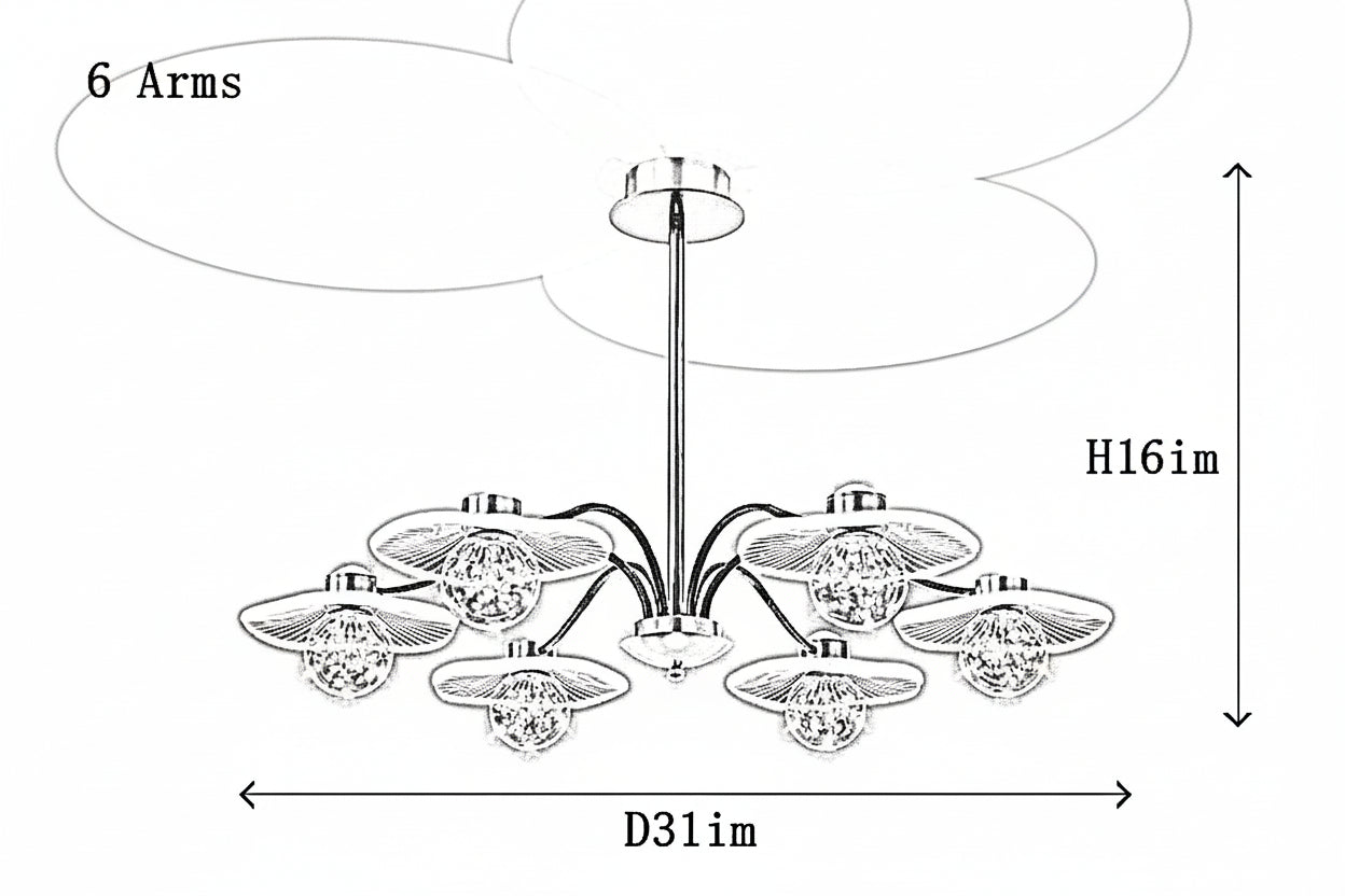 Modern Glass Ball Ceiling LED Chandelier