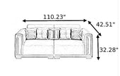 Button Tufted 3 Piece Leather Sofa Set / Ruhci