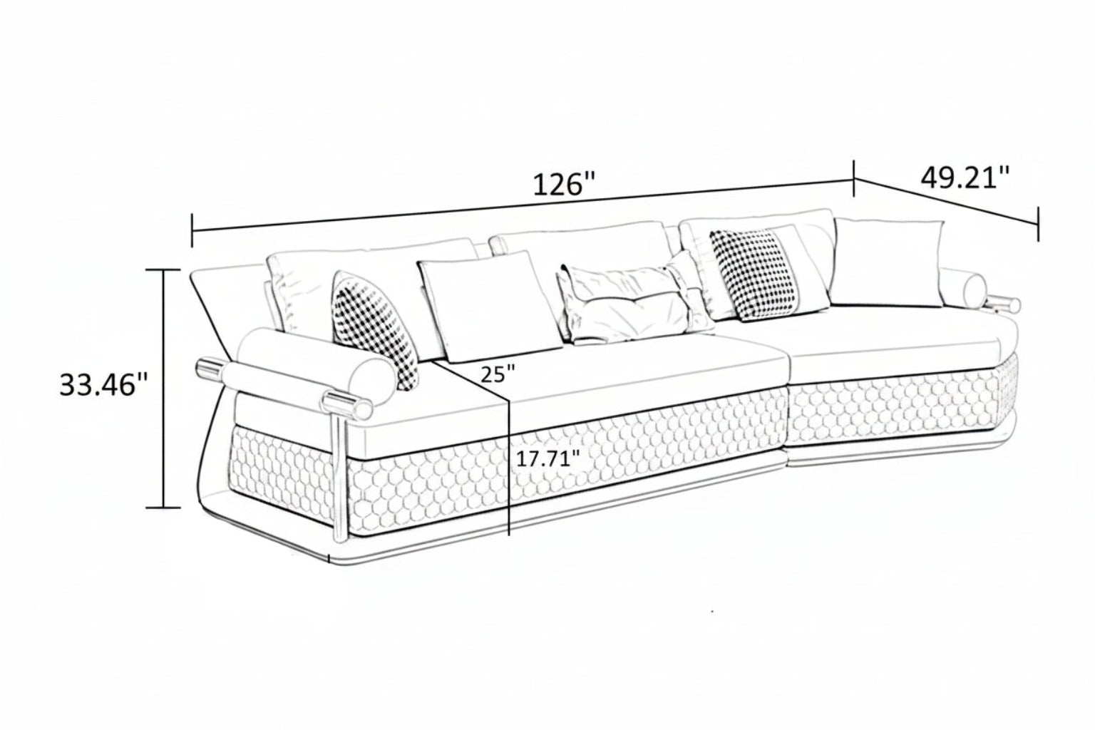 3 Piece Leather Sectional Sofa Set / Ruchi