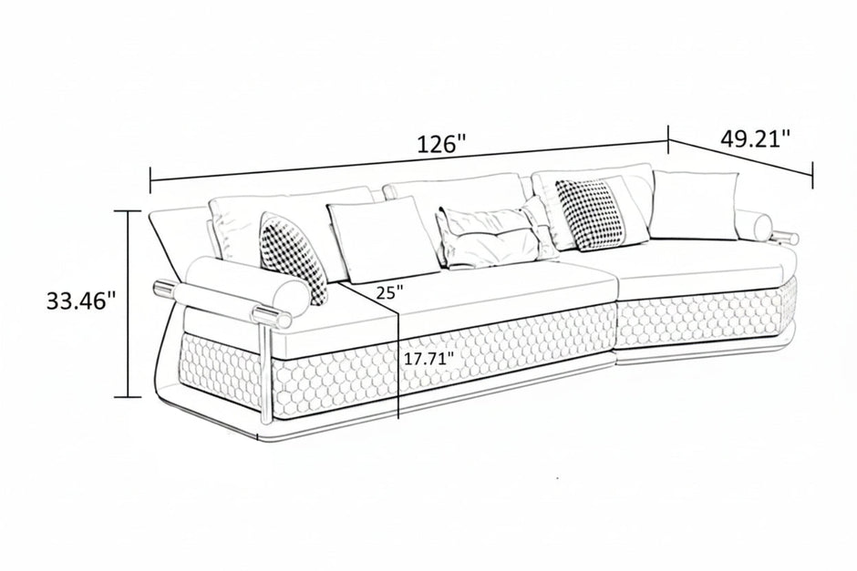 3 Piece Leather Sectional Sofa Set / Ruchi