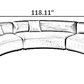 Semi Circular Sectional Leather Sofa