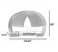 Modern Rattan Patio Outdoor Sofa Bed