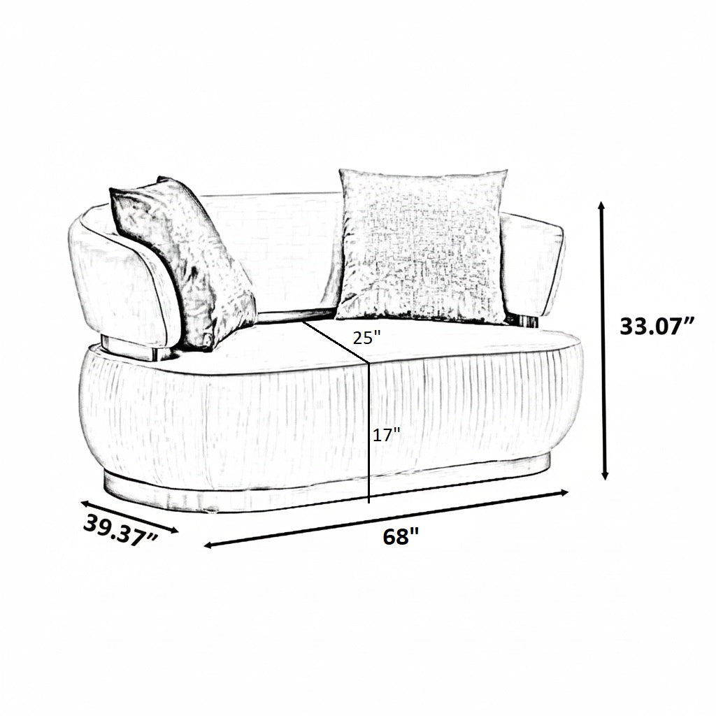 Modern 3-Piece Fabric Sofa Set