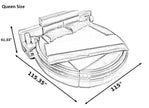 Modern Leather Round Bed With Headboard / Ruchi