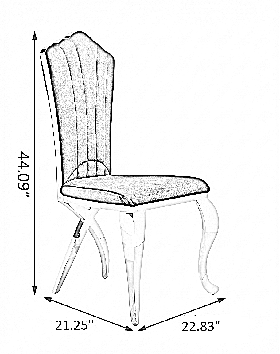 2 Pieces Velvet Dining Chairs Set