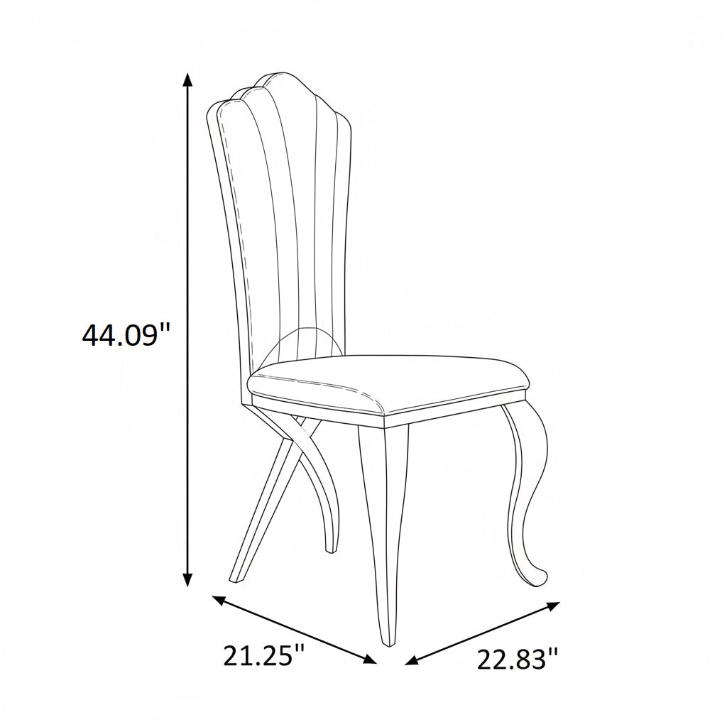 2 Pieces Velvet Dining Chairs Set / Ruchi