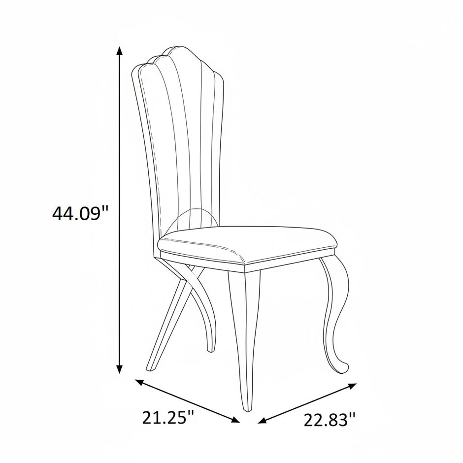 2 Pieces Velvet Dining Chairs Set / Ruchi