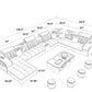 Modern Multifunctional Microfiber Modular Sectional Sofa / Ruchi