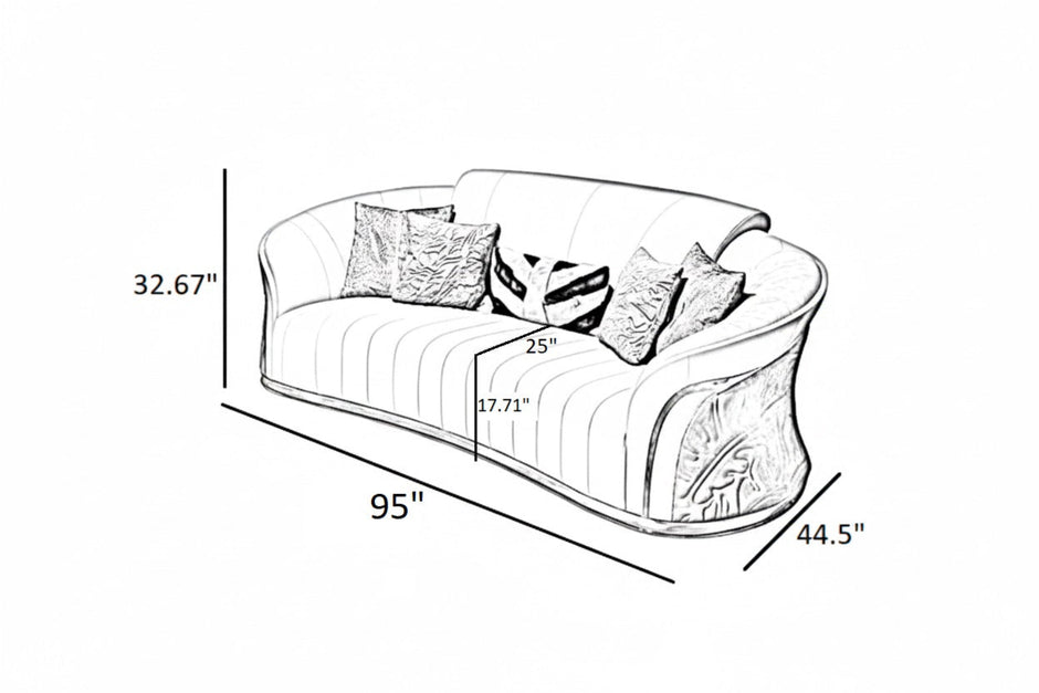 Italian Velvet Fabric Sofa Set / Ruchi