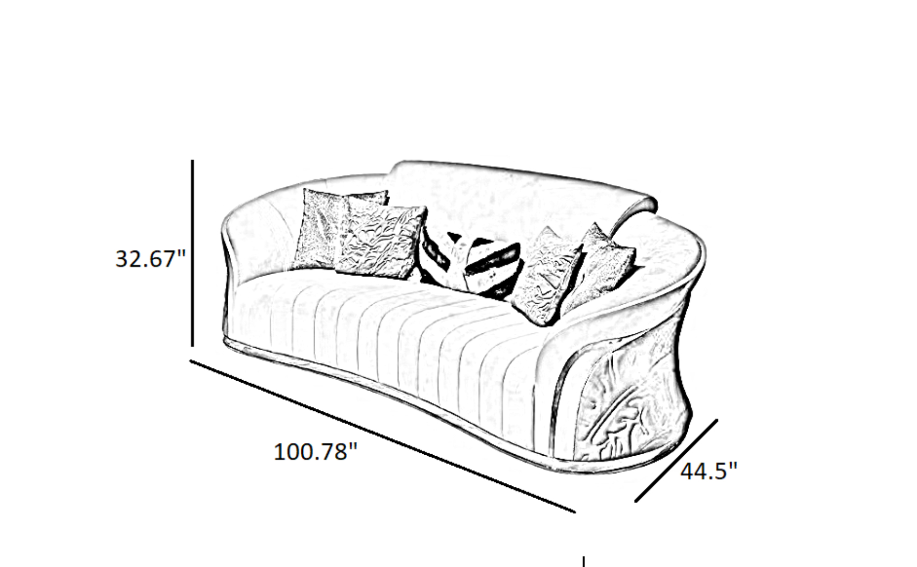 Italian Velvet Fabric Sofa Set