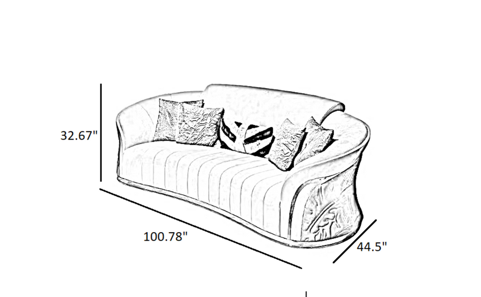 Italian Velvet Fabric Sofa Set