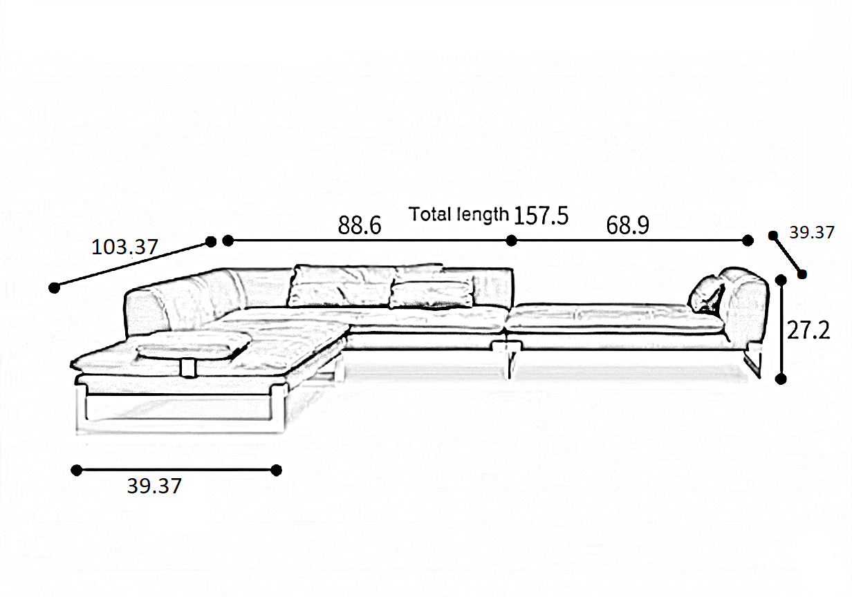 Modern L-Shaped Velvet Sectional Sofa