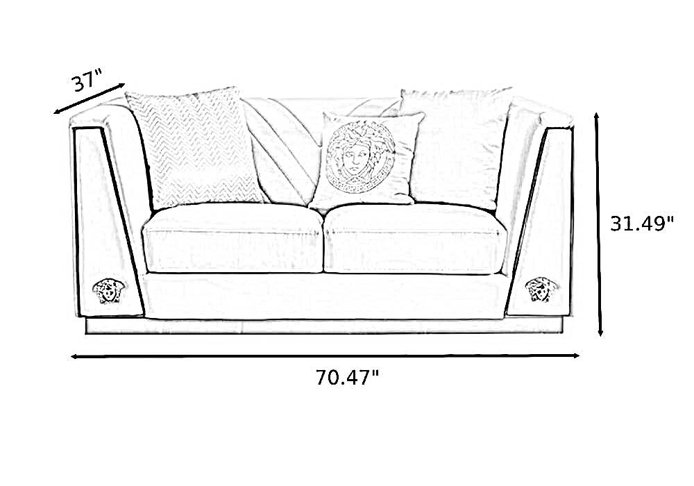 Royal Comfort Logo Designed 1-2-3 Fabric Sofa Set