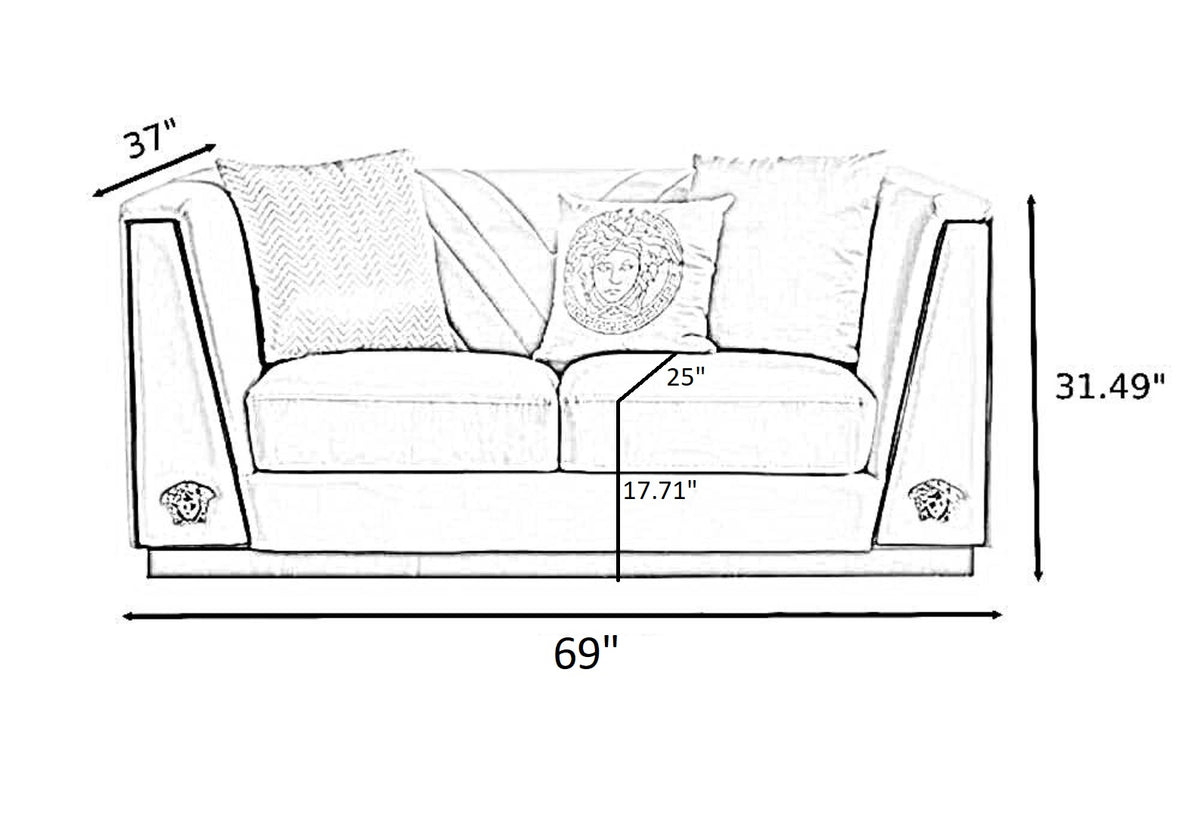 Royal Comfort Logo Designed 1-2-3 Fabric Sofa Set