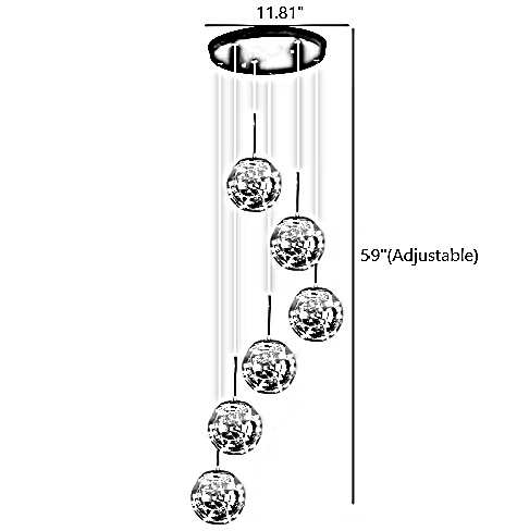 LED Ball Pendant Light Chandelier For Staircase