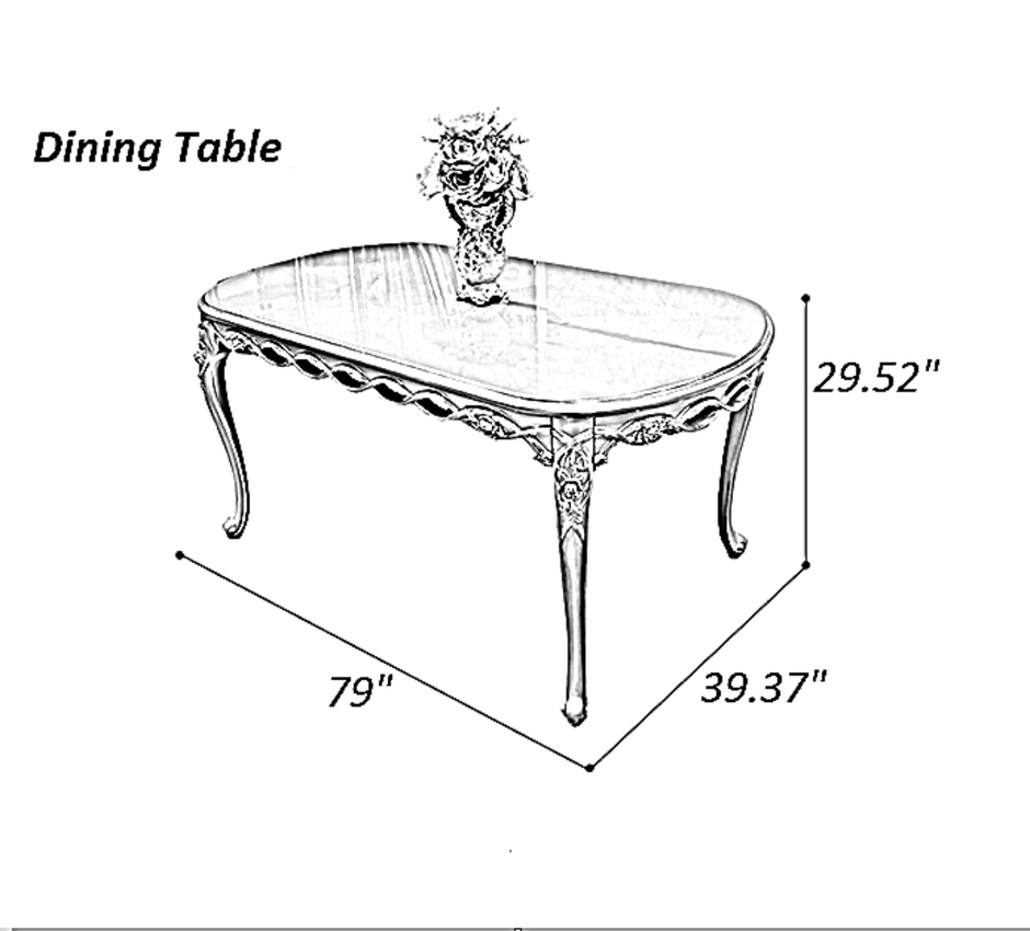 European Oval Wooden Dining Table Set / Ruchi