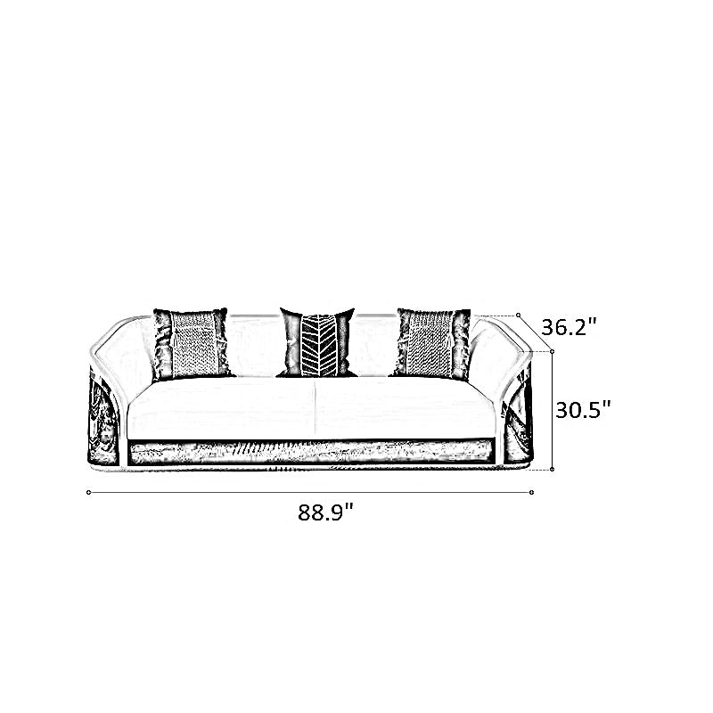 Modern Glossy Wooden Sofa Set