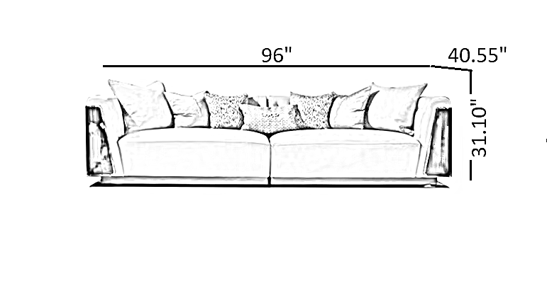 Modern Glossy Velvet Fabric Sofa Set