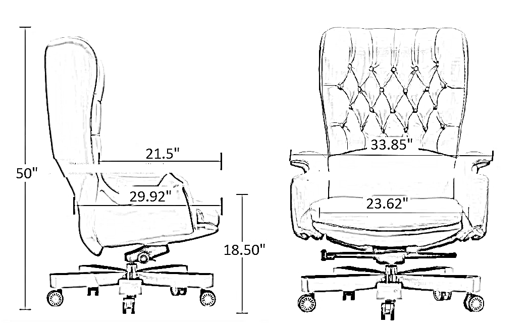 Modern Reclining Leather Ergonomic Office Chair / Ruchi