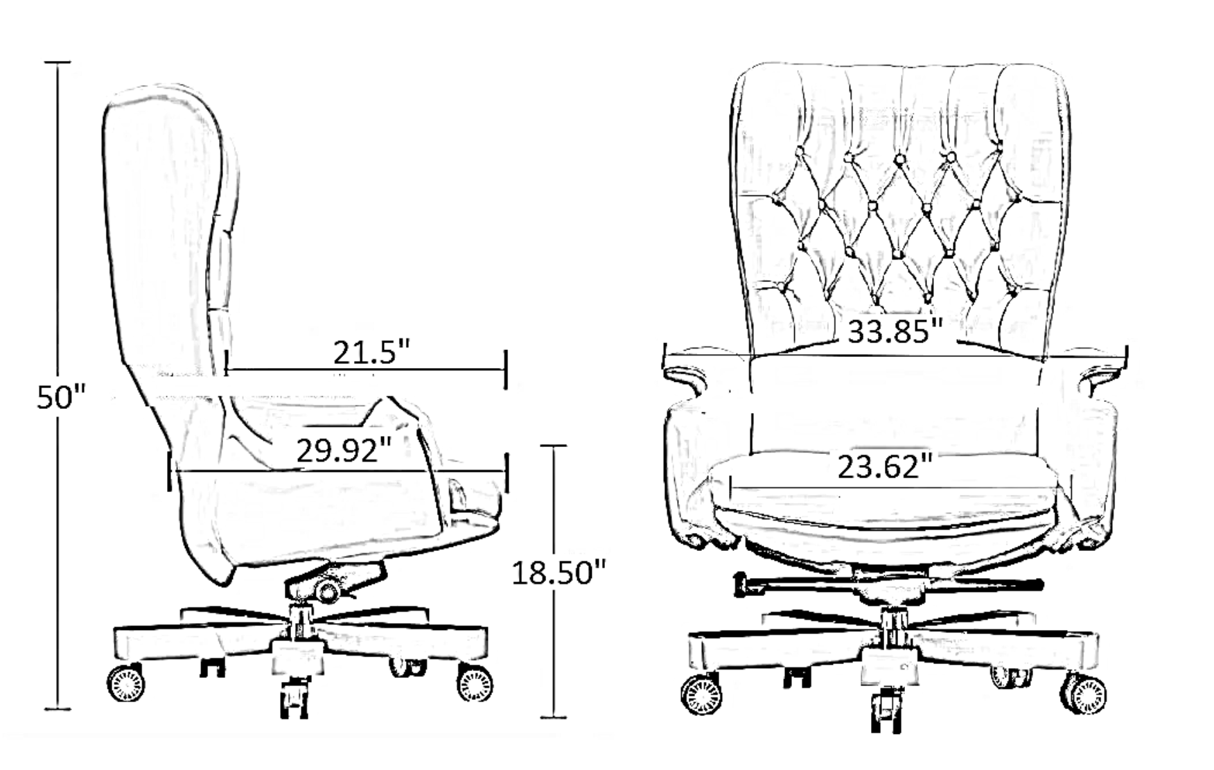 Modern Reclining Leather Ergonomic Office Chair / Ruchi