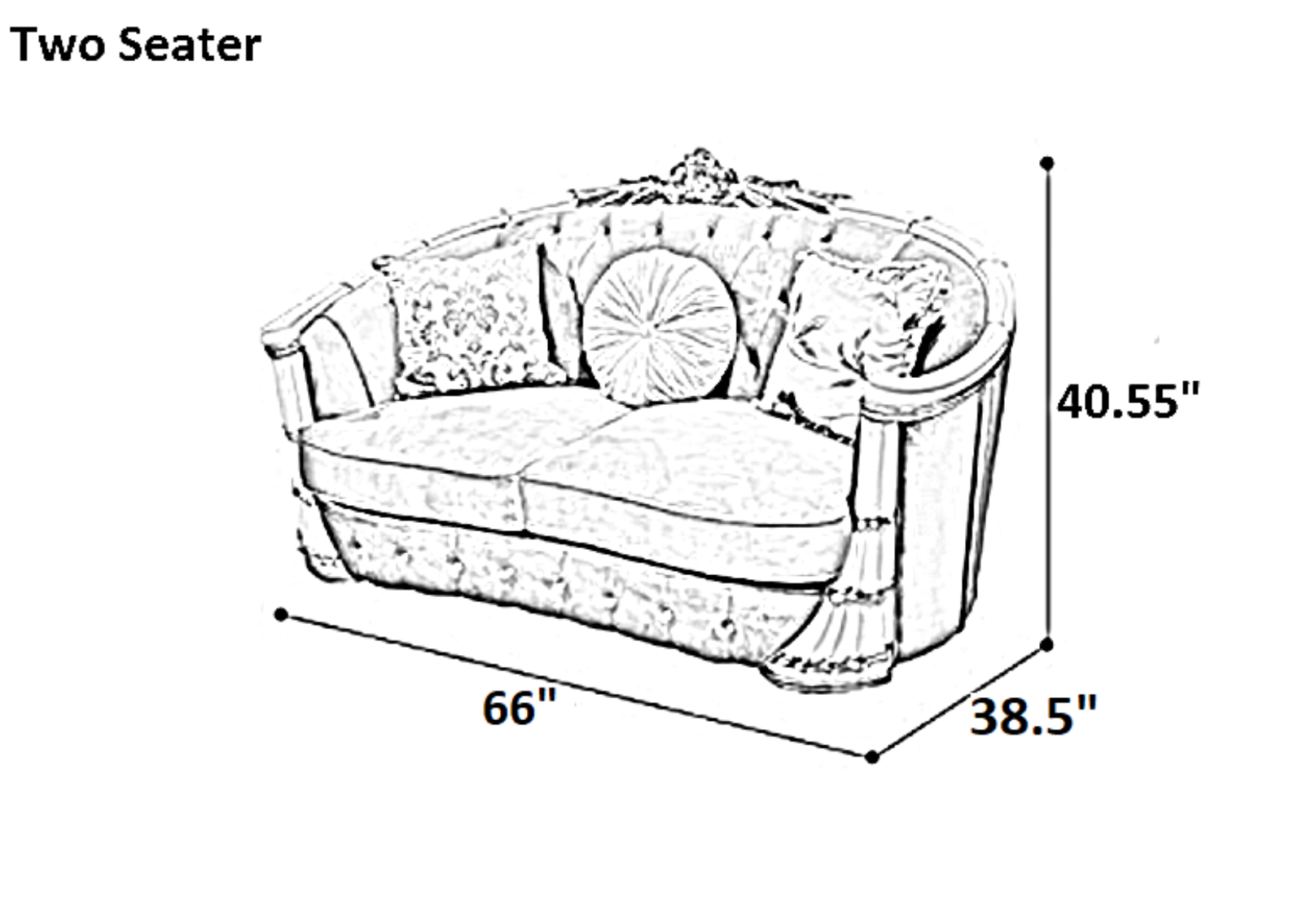 Velvet European Sofa Set of 3