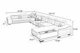 Multifunctional Leather Sectional Sofa with Chaise